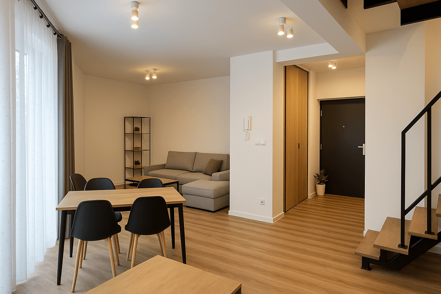 Stylish 3-Room Apartment in Krzyki, 70.1 m² for Rent